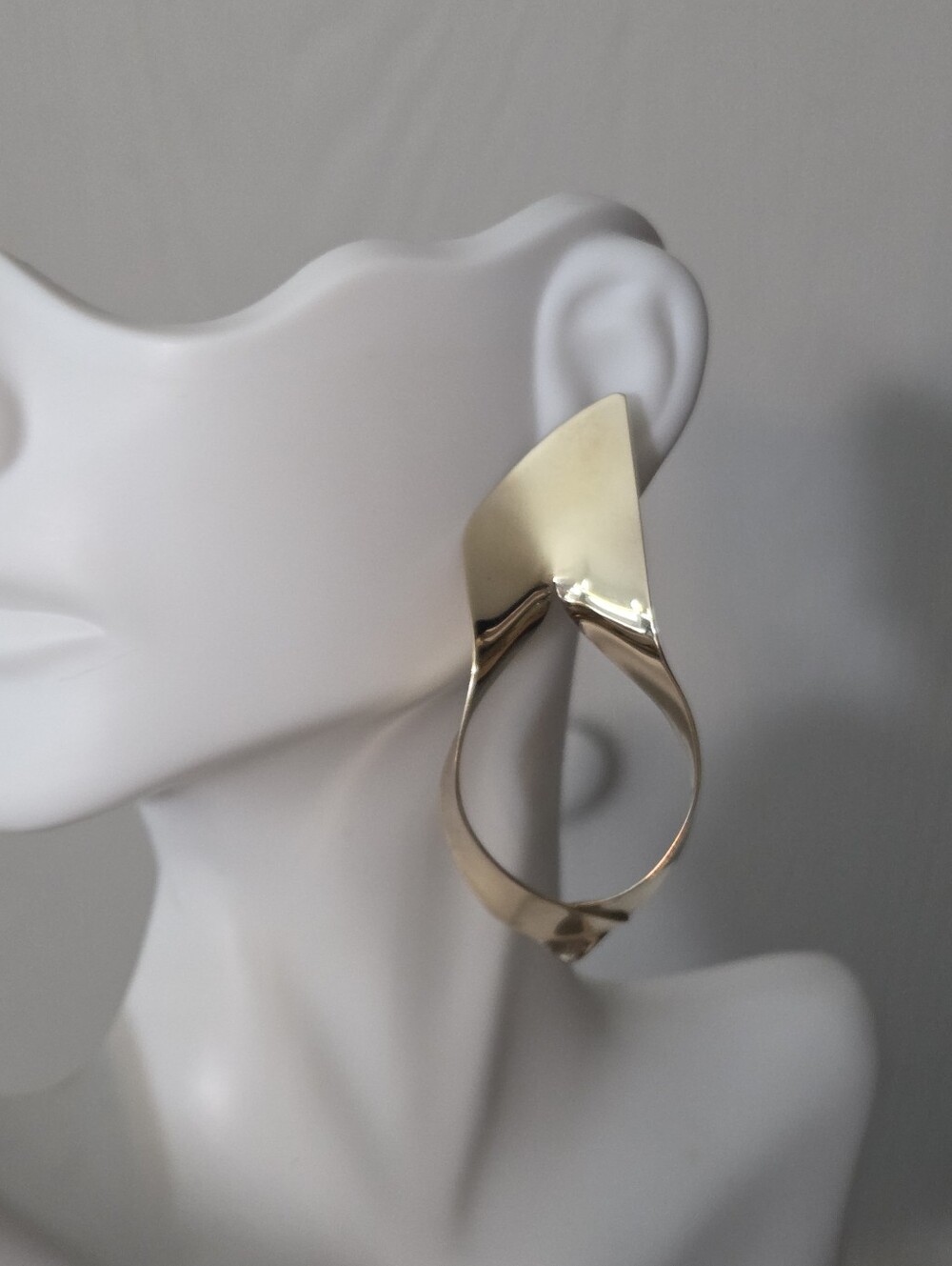 Sandra Baker Vermeil Sterling Silver Sculptural Twisted Pierced Drop Earrings